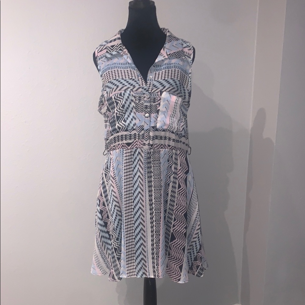 Patterned Sleeveless Dress